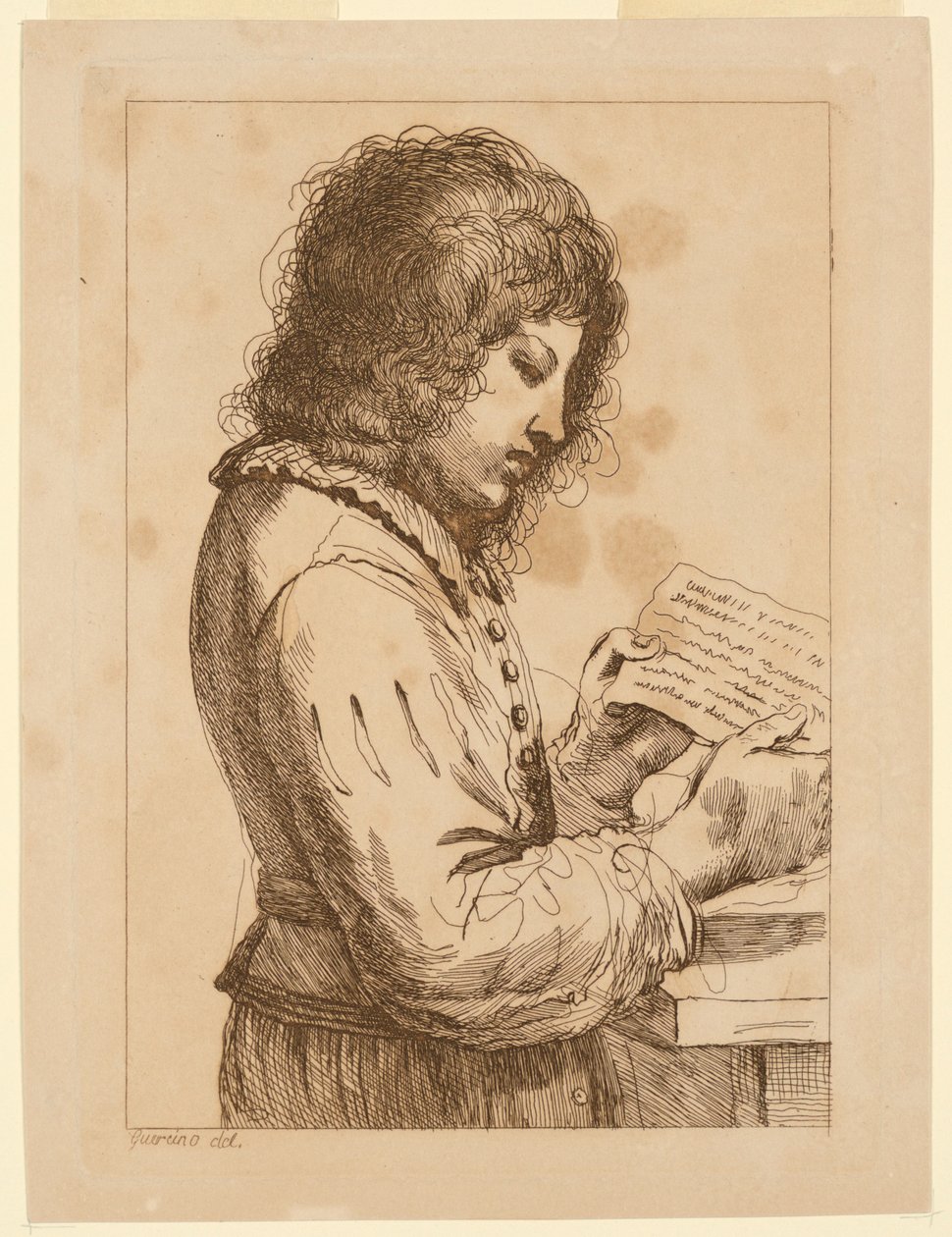 Un niño leyendo de Francesco Bartolozzi