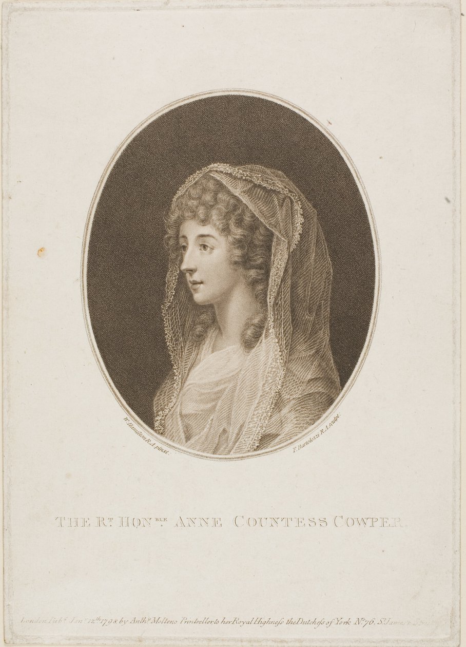 Anne Condesa Cowper de Francesco Bartolozzi