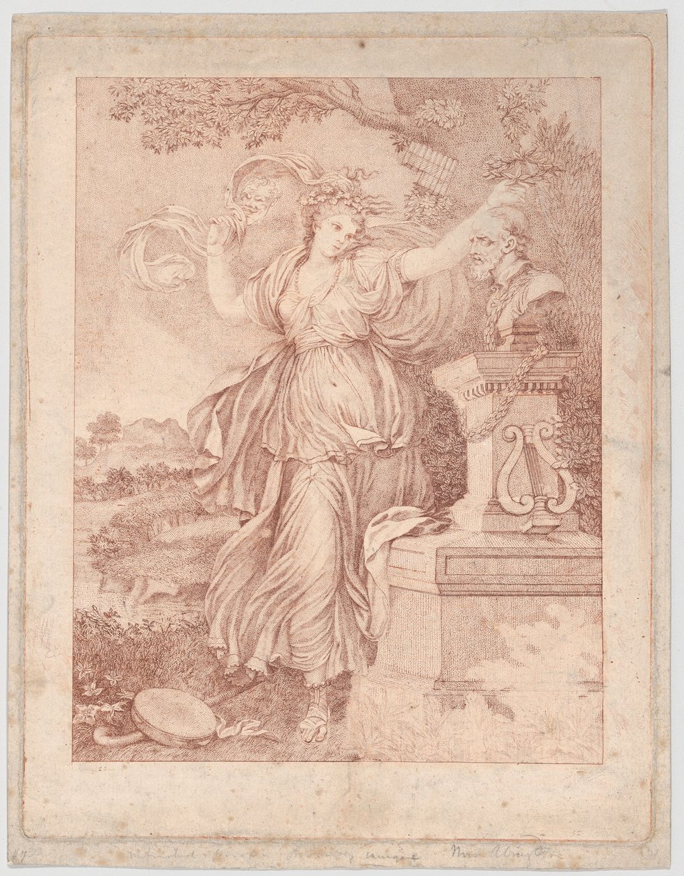 La Sra. Abington como Thalia, 1783 de Francesco Bartolozzi