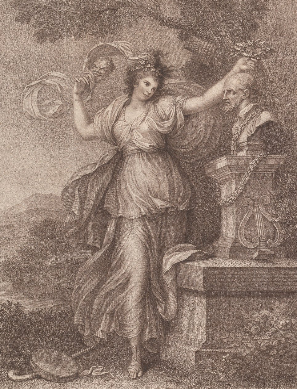 Sra. Abington como Thalia, 20 de agosto de 1783 de Francesco Bartolozzi