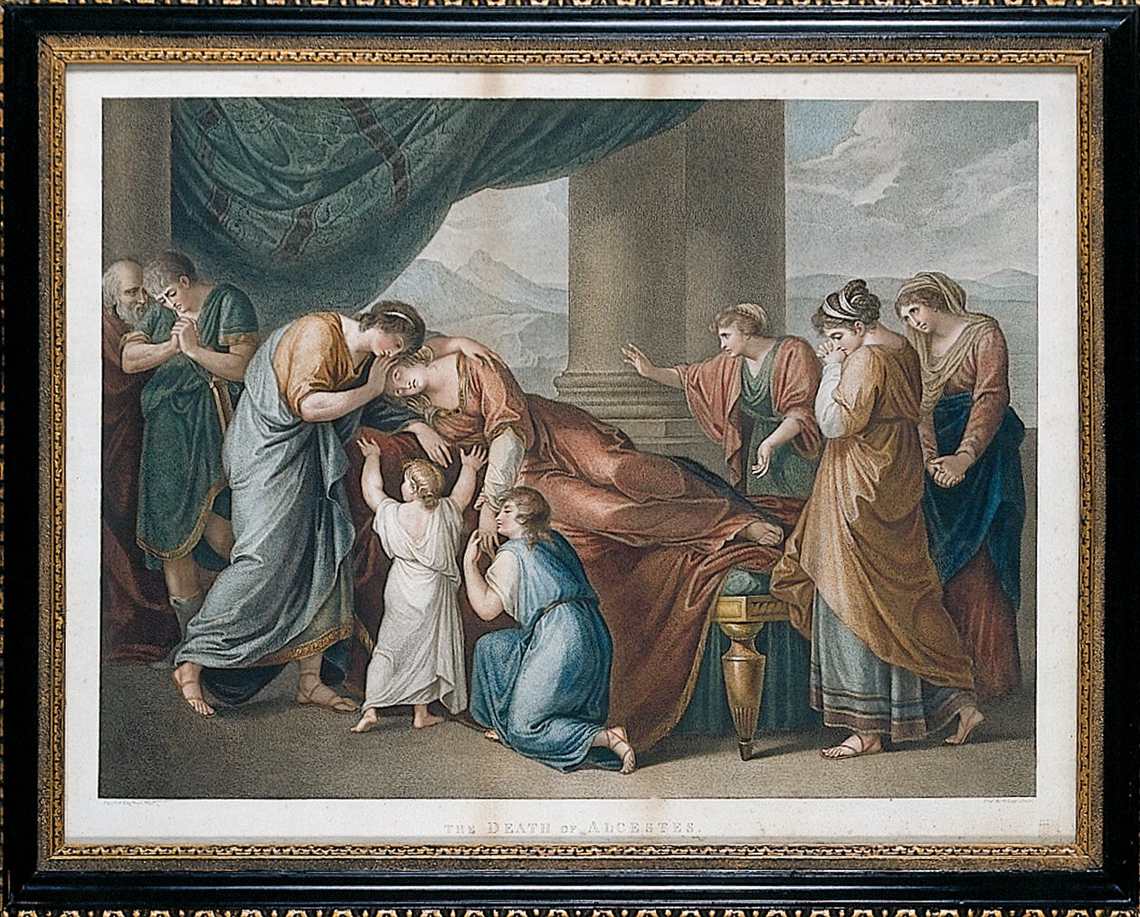 La muerte de Alcestis, después de Angelika Kauffman de Francesco Bartolozzi