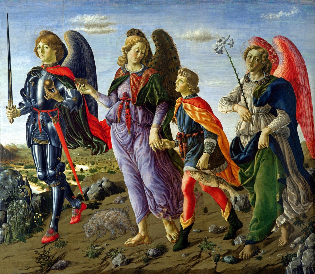 Los Tres Arcángeles y Tobías de Francesco Botticini