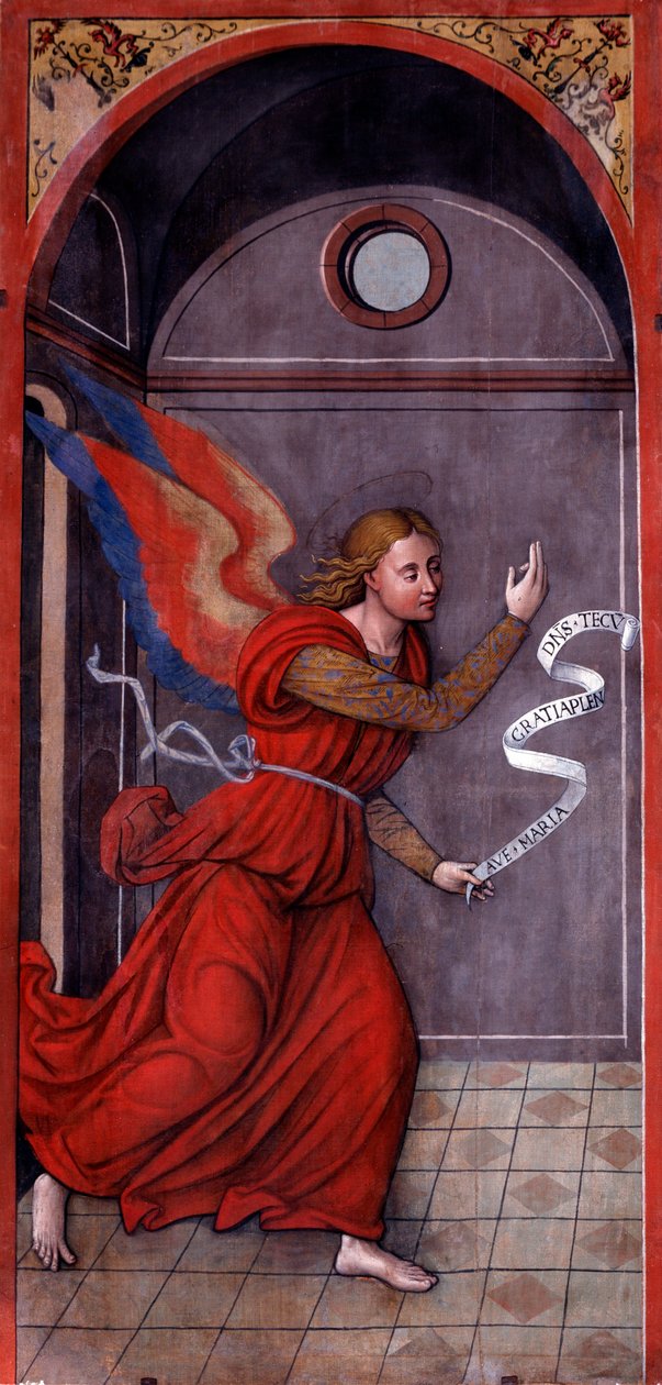 Anunciación: Arcángel Gabriel (Pintura, hacia 1549) de Francesco Brea