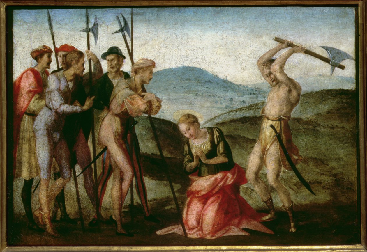 El martirio de una santa (panel) de Francesco Granacci