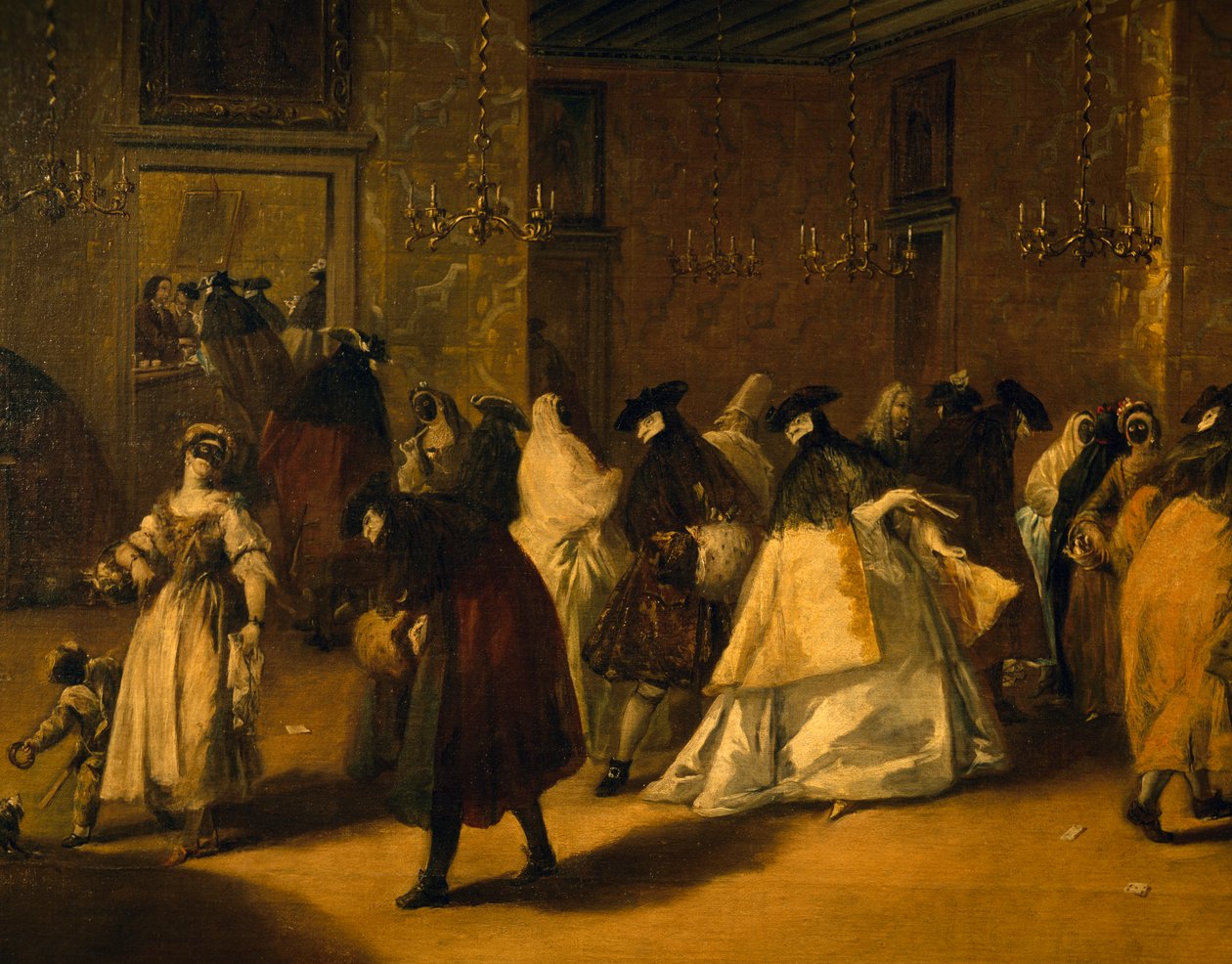 Il ridotto (Venecianos enmascarados) de Francesco Guardi
