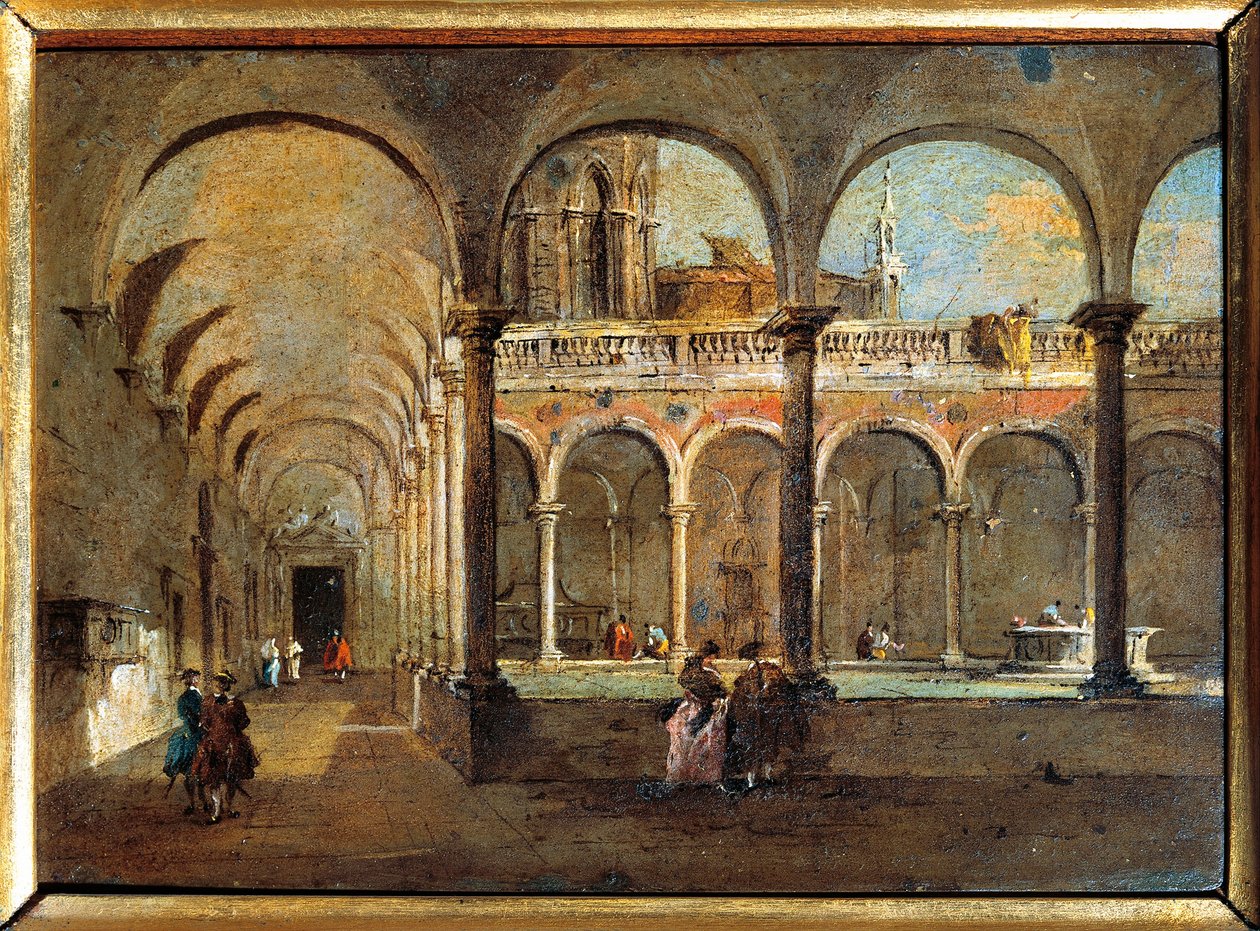 Italia, Venecia, El Claustro de los Frailes (pintura) de Francesco Guardi