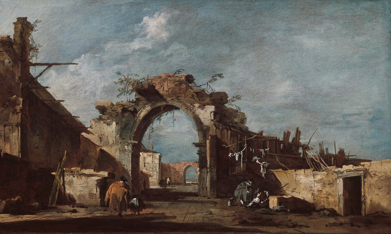 Arco en ruinas, 177593 de Francesco Guardi