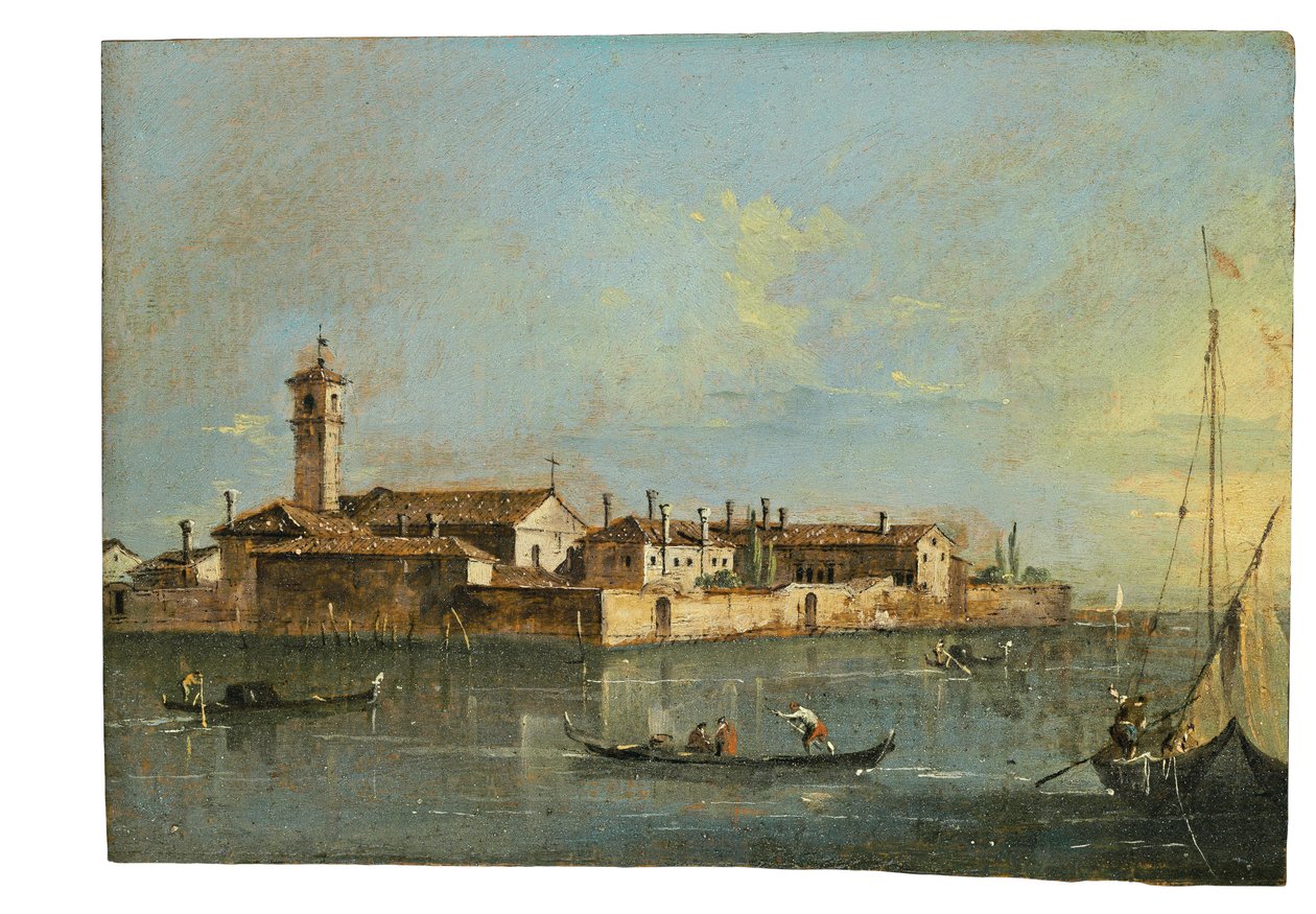 La Isla de Lazzaretto Vecchio, Venecia de Francesco Guardi