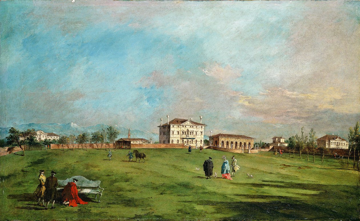 La Villa Loredan, Paese, principios de 1780s de Francesco Guardi