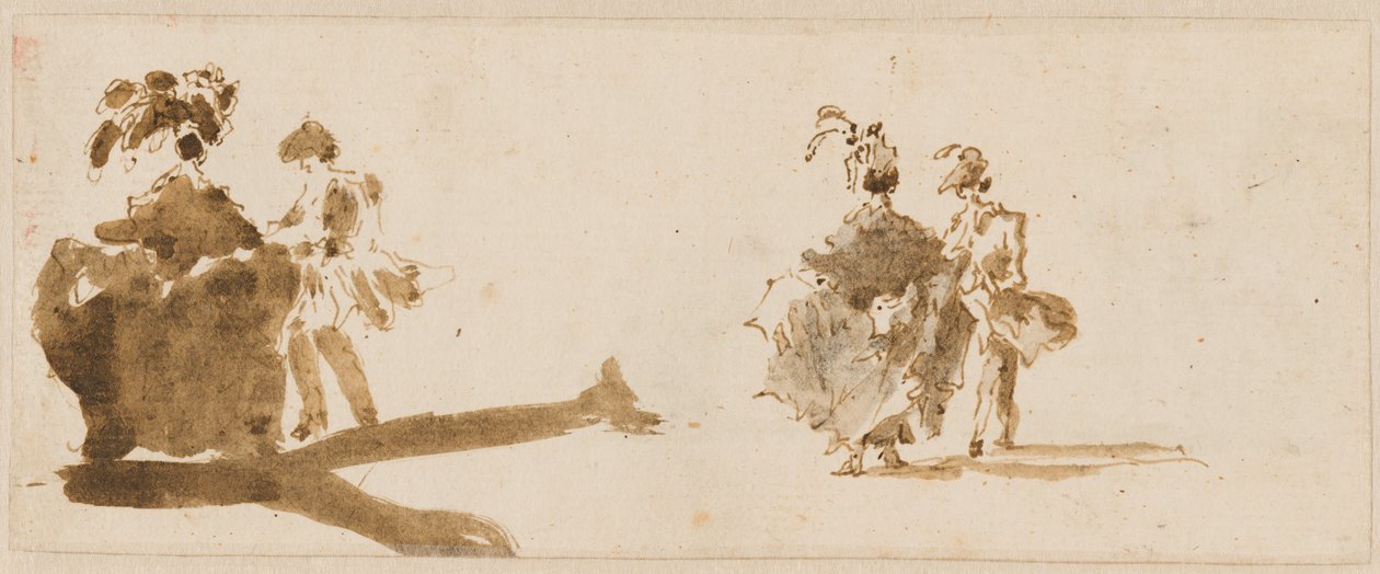 Dos parejas elegantes [verso] de Francesco Guardi