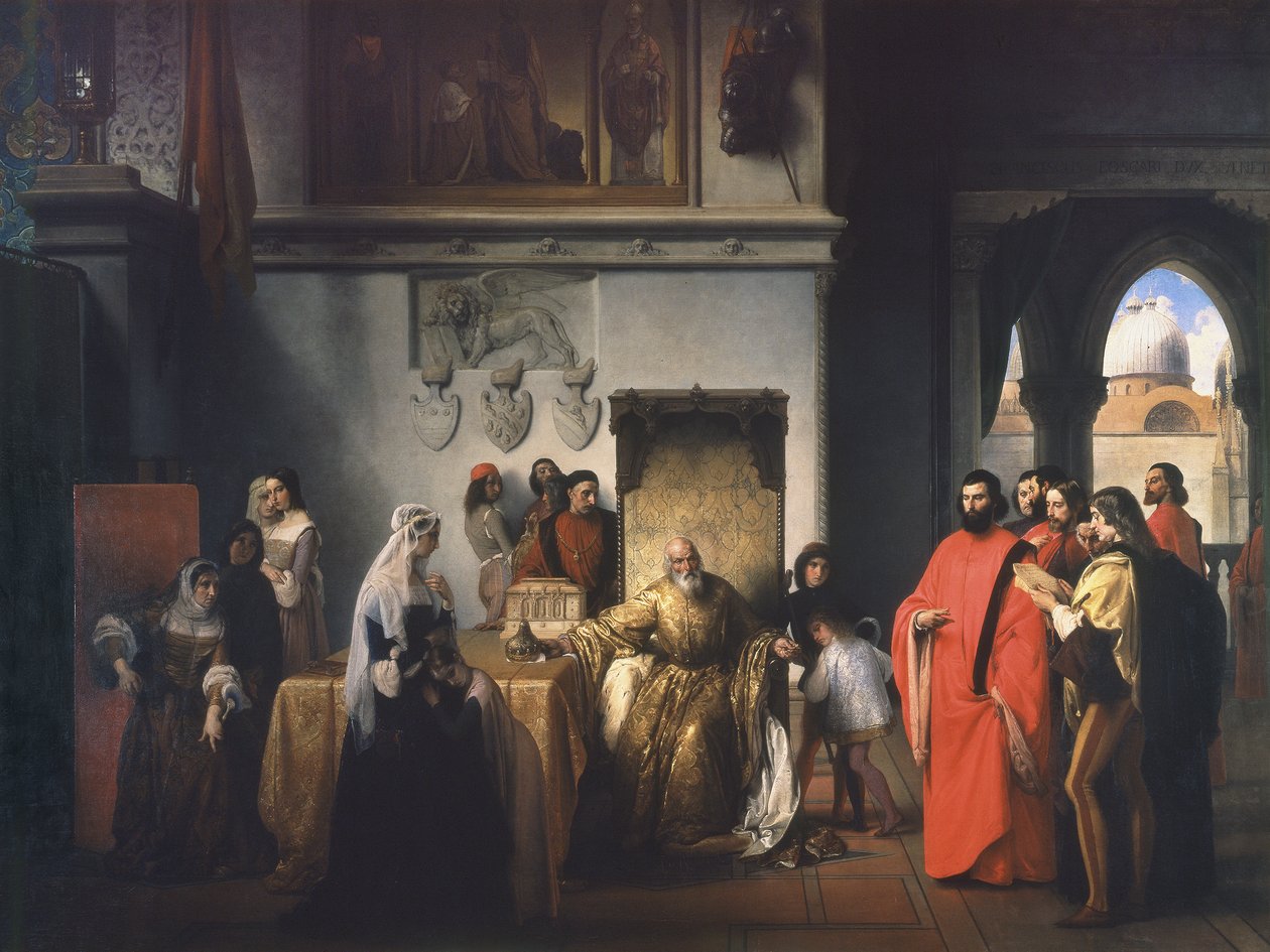 La destitución del Dogo Francesco Foscari (Los dos Foscari) de Francesco Hayez