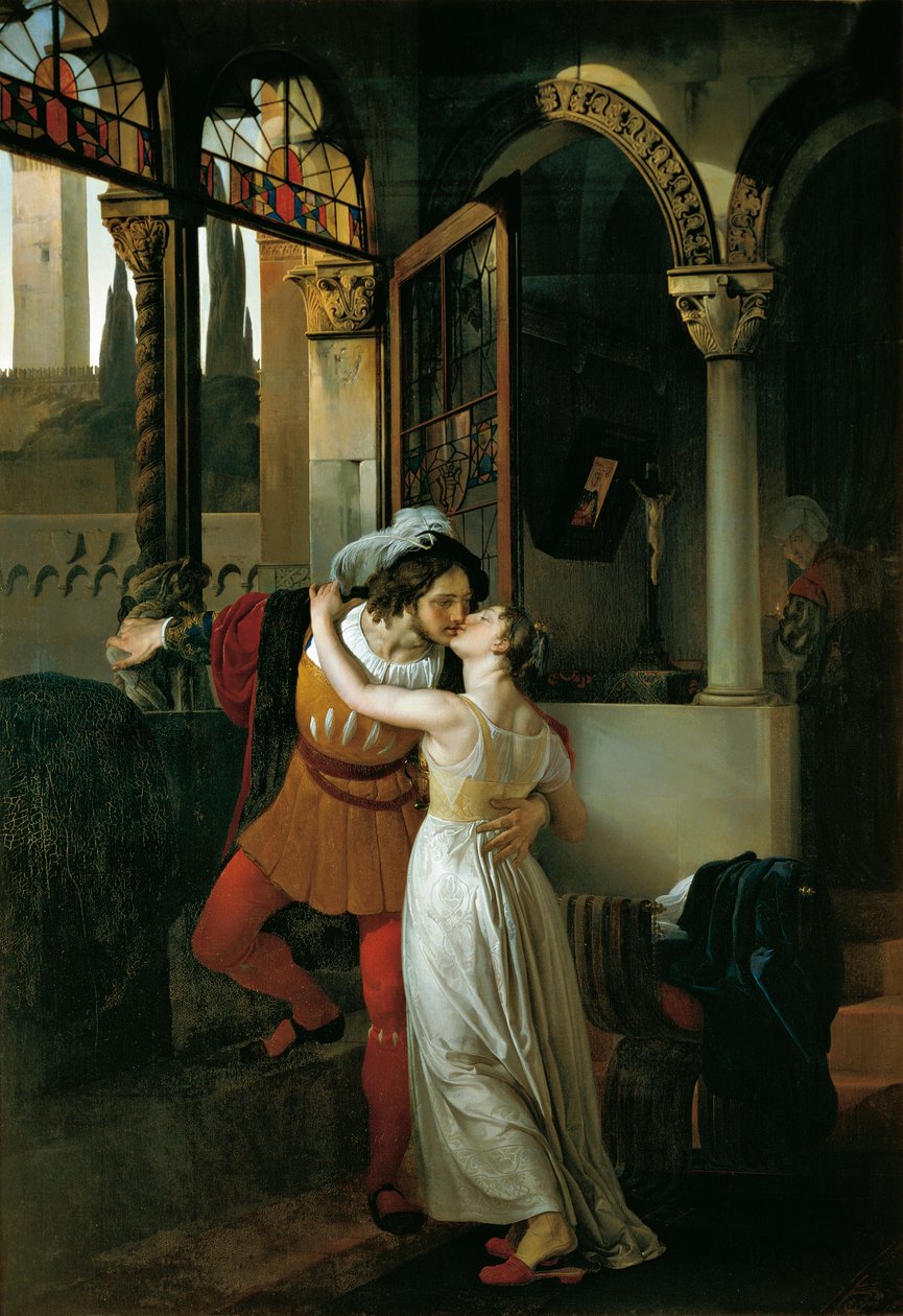 El último beso de Romeo y Julieta de Francesco Hayez