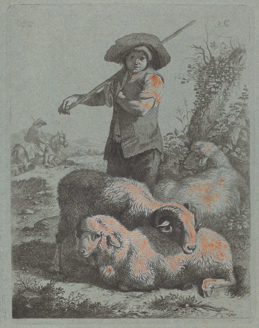 Pastor de Pie, 1760 de Francesco Londonio