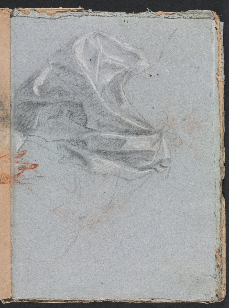 Cuaderno de bocetos de Verona: Estudio de drapeado (página 37) de Francesco Lorenzi