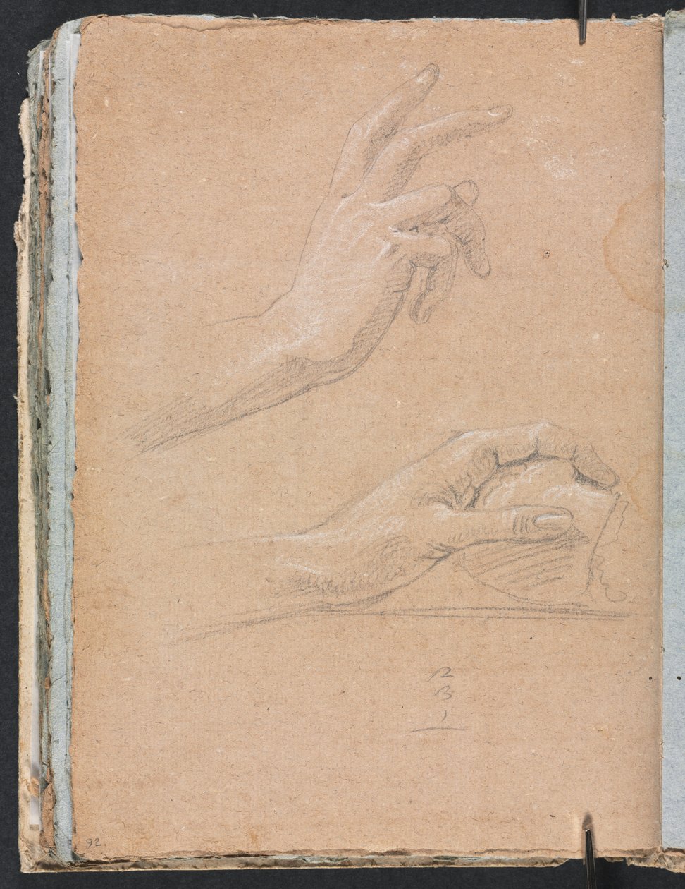 Cuaderno de bocetos de Verona: Manos página 92, 1760 de Francesco Lorenzi
