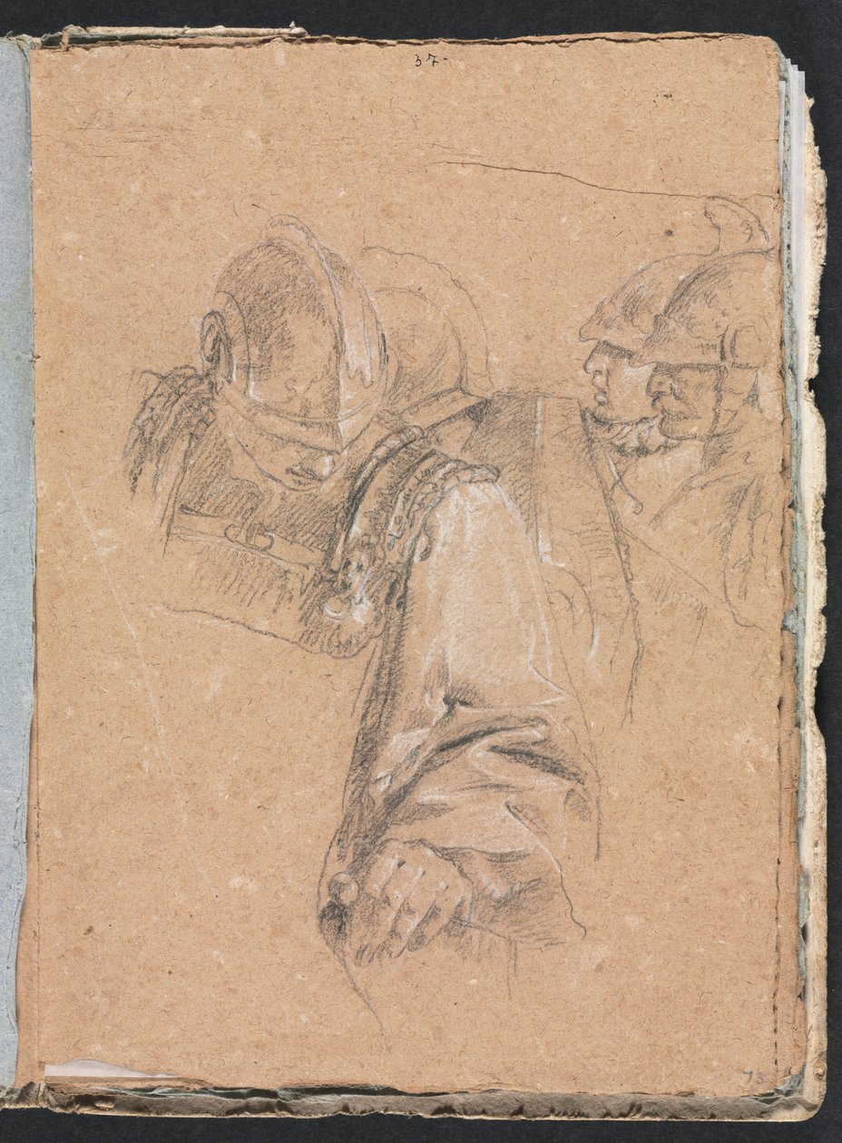 Cuaderno de bocetos de Verona: Soldados (página 73) de Francesco Lorenzi