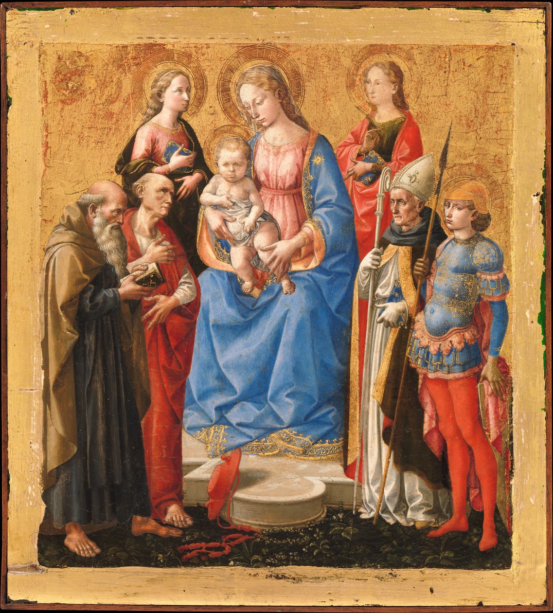 María con niño y seis santos de Francesco Pesellino