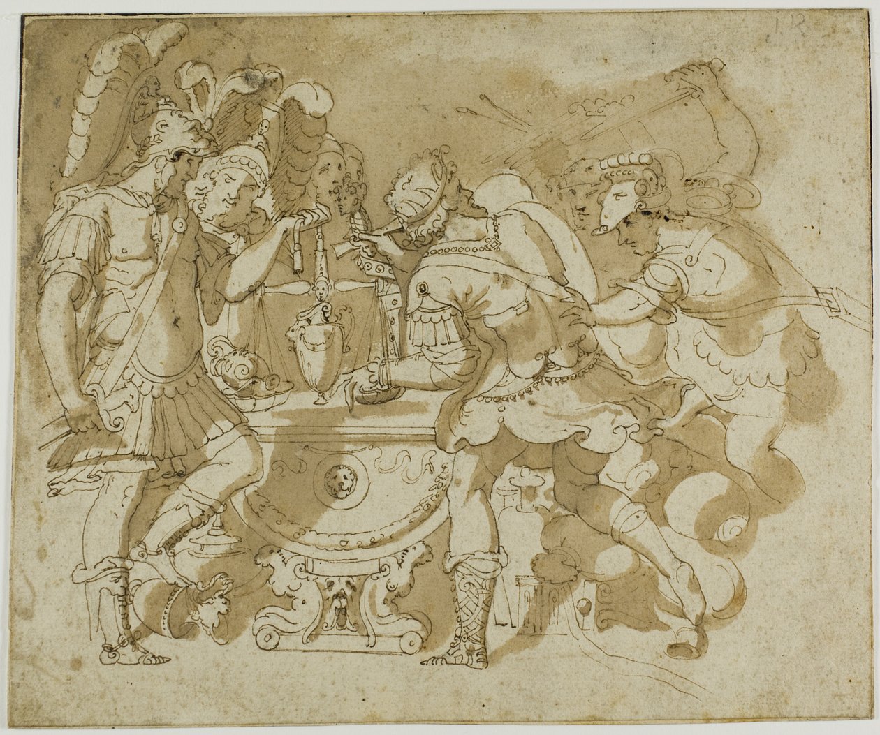 Camillus atacando a Brennus de Francesco Salviati