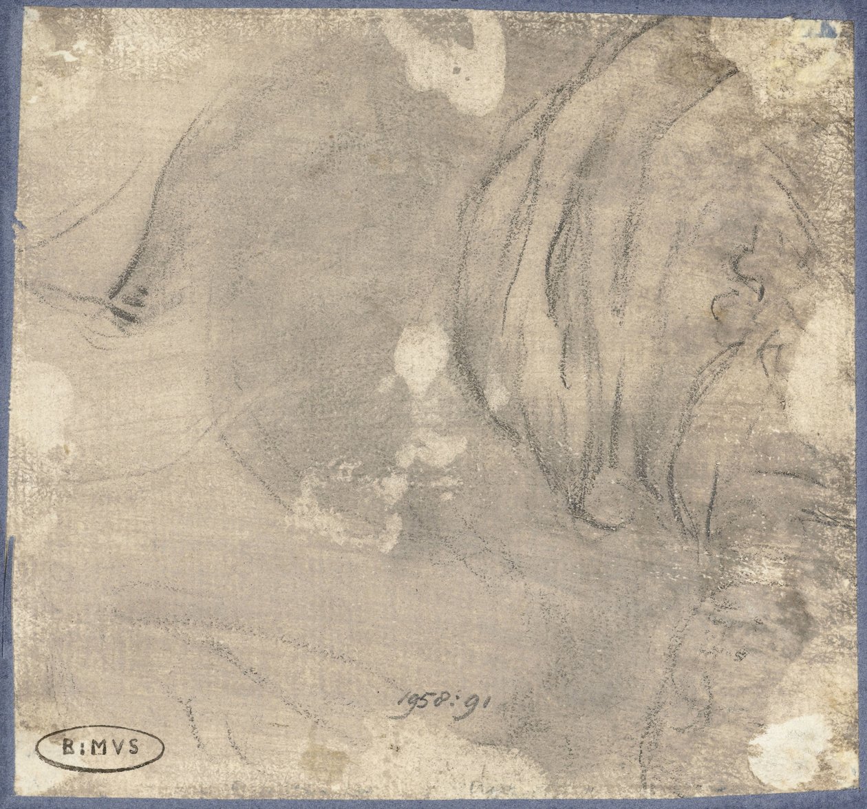 Fragmento de un boceto de tiza de Francesco Solimena