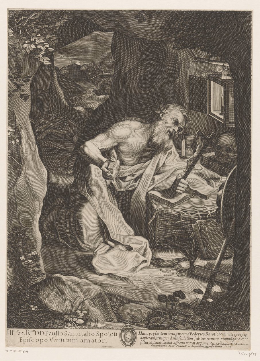 San Jerónimo en el desierto de Francesco Villamena