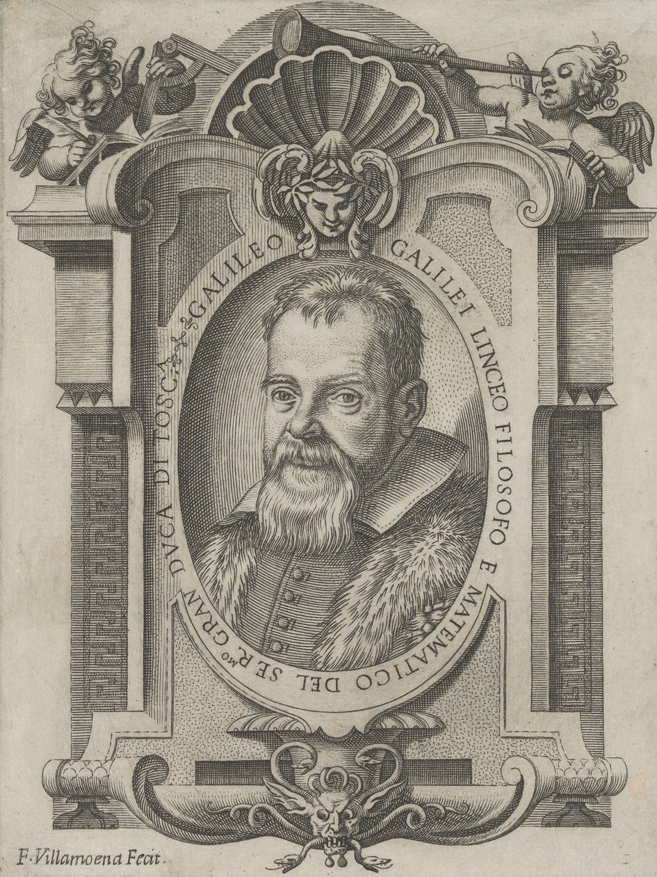 Retrato de Galileo Galilei, 1613 de Francesco Villamena