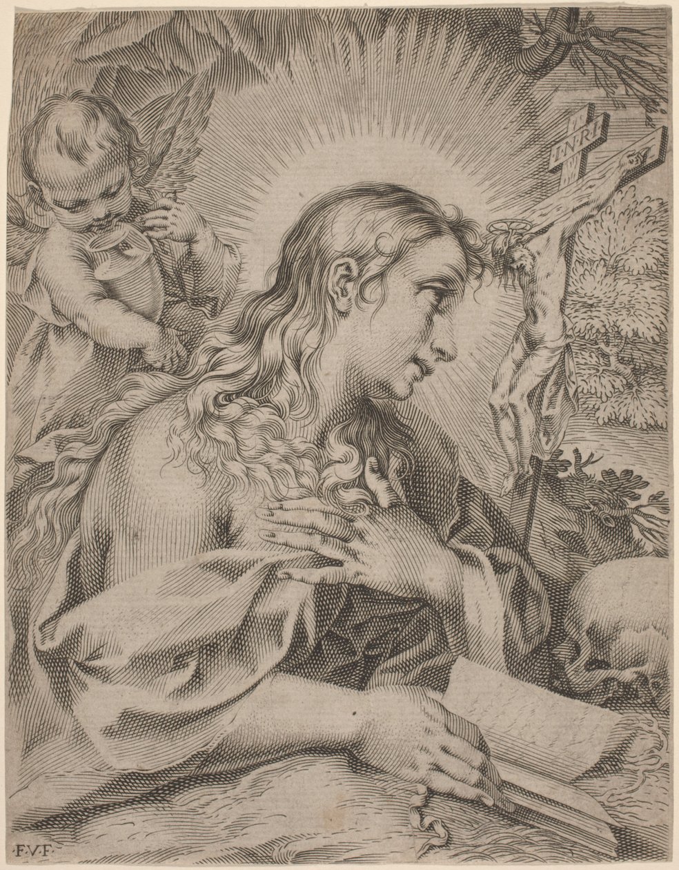 La Magdalena Penitente de Francesco Villamena after Francesco Vanni