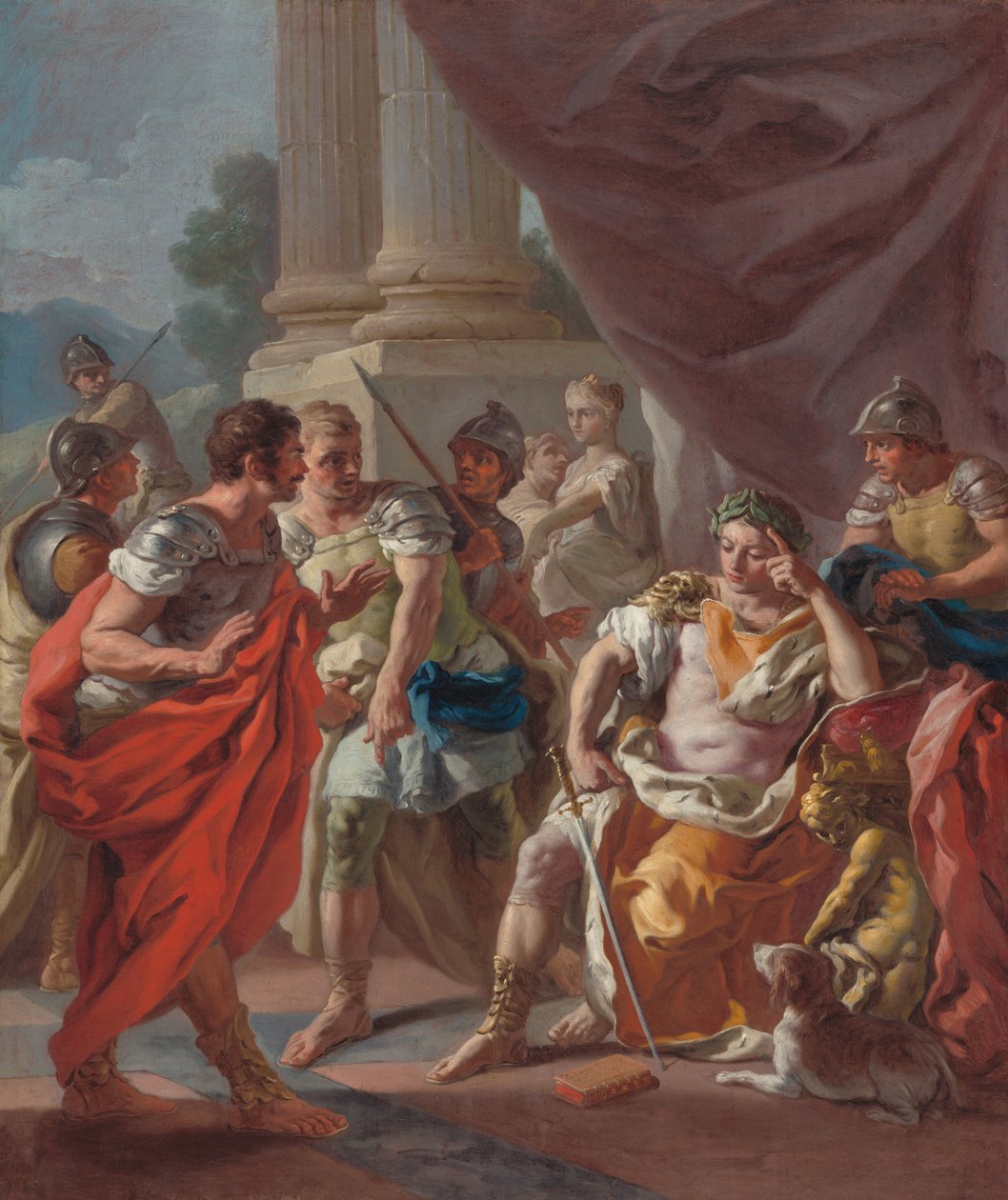 Alejandro condenando la falsa alabanza, 1760s de Francesco de Mura