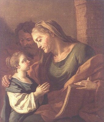 Santa Ana instruyendo al Niño Jesús de Francesco de Mura