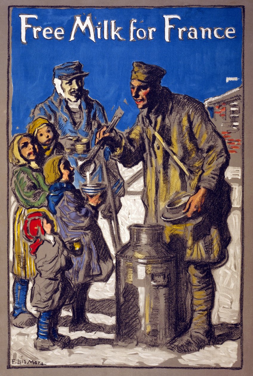 Leche gratis para Francia, 1918 de Francis Luis Mora