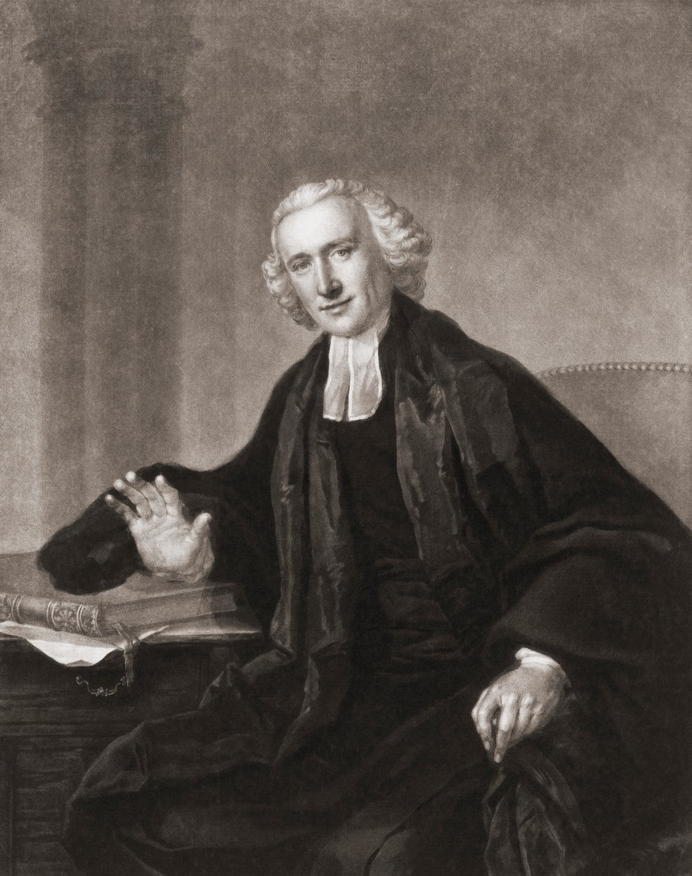William Romaine. Retrato. (impresión) de Francis (after) Cotes