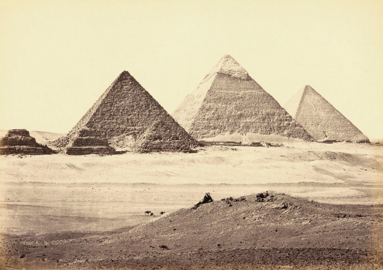 El complejo de pirámides de Giza, Egipto de Francis (after) Frith
