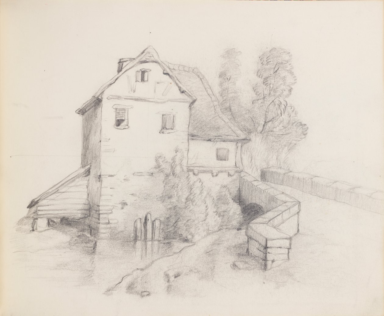 Casa del molino junto a un arroyo de Francis Augustus Lathrop