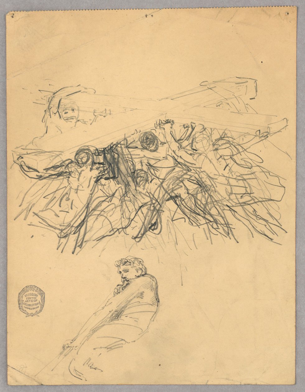 Boceto de figuras llevando una cruz de Francis Augustus Lathrop