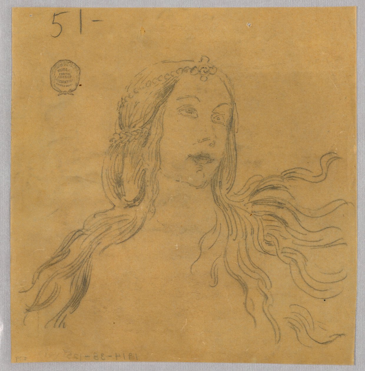 Boceto de la cabeza de una mujer de Francis Augustus Lathrop