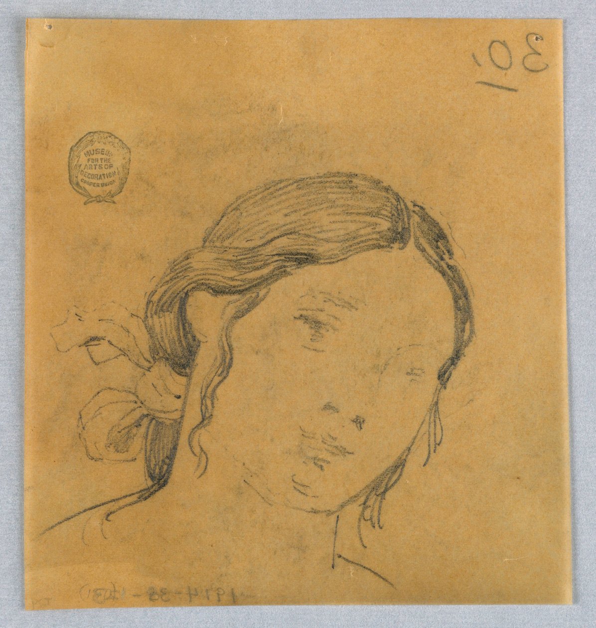 Boceto de cabeza de mujer de Francis Augustus Lathrop