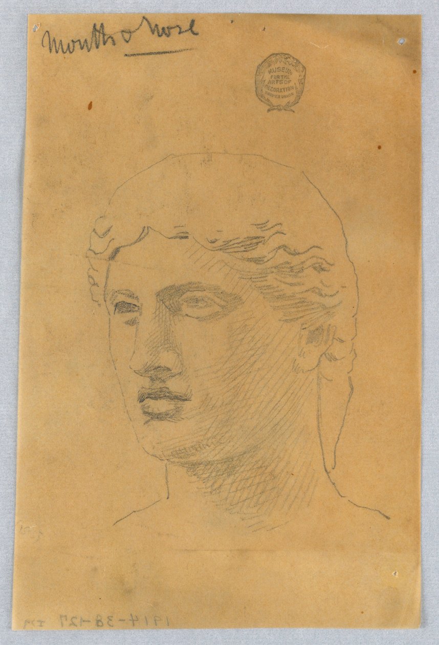 Boceto de la cabeza de un joven de Francis Augustus Lathrop