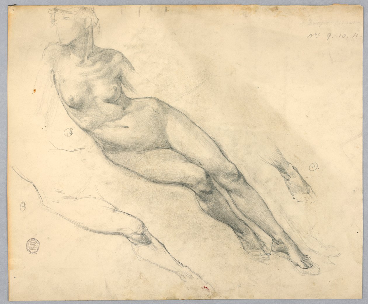 Boceto de un desnudo femenino de Francis Augustus Lathrop