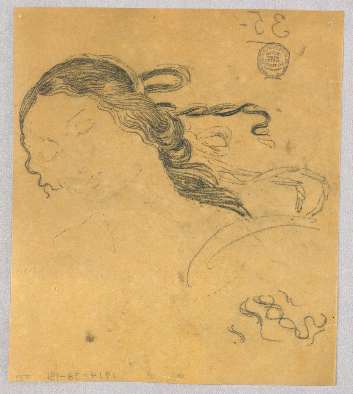 Estudio del cabello de una mujer de Francis Augustus Lathrop