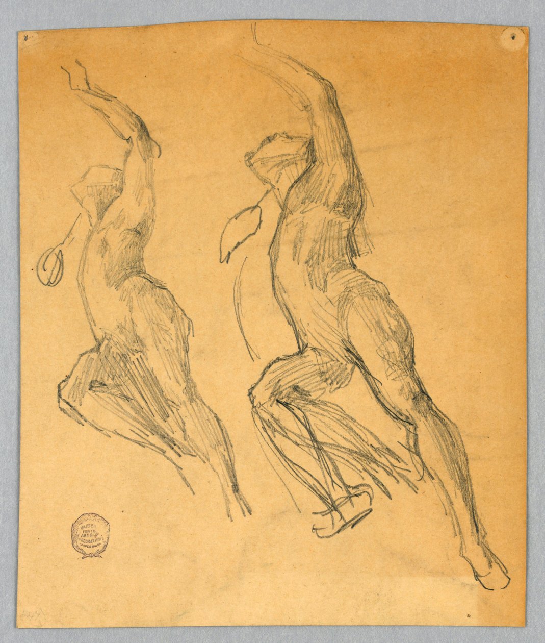 Dos bocetos de una figura desnuda de Francis Augustus Lathrop