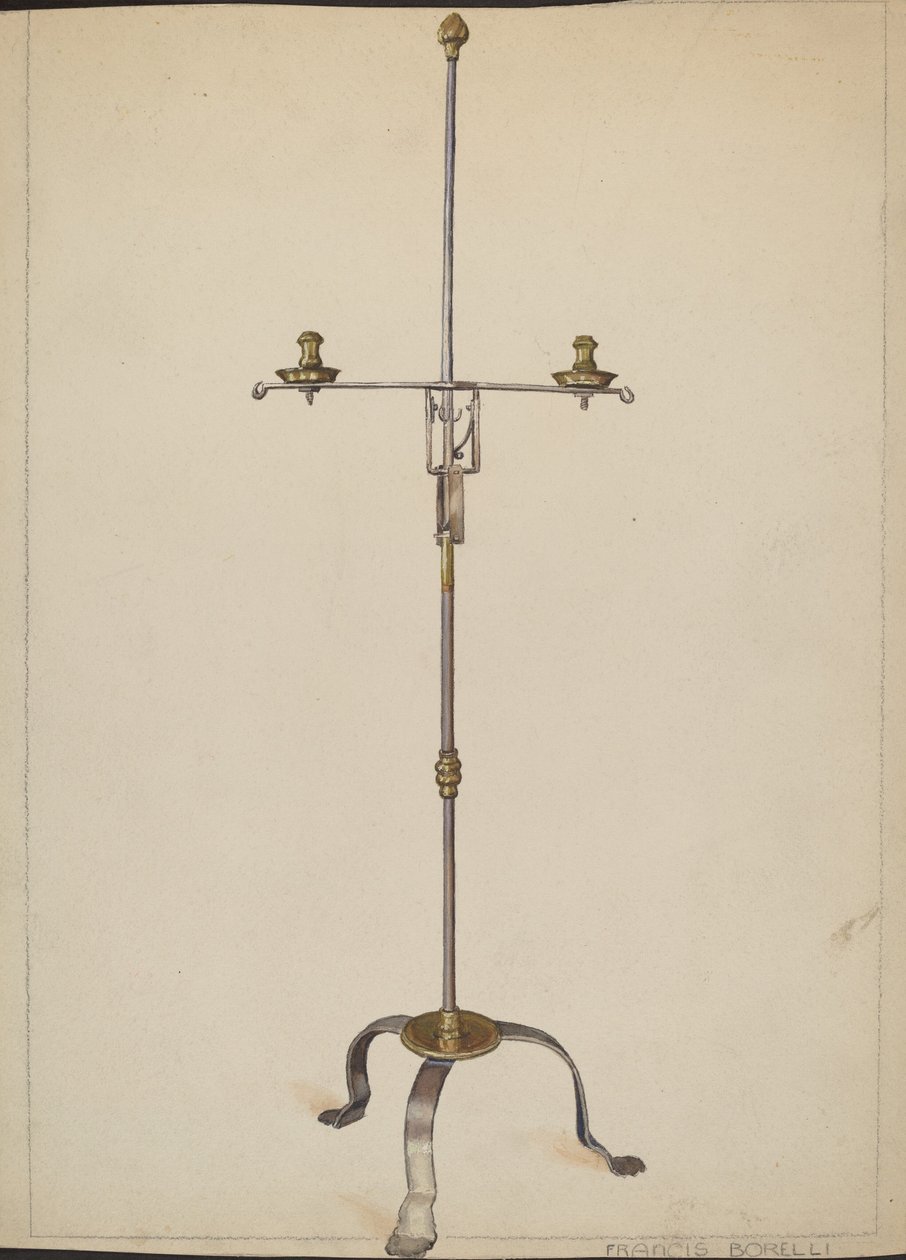 Candelabro de hierro y latón de Francis Borelli