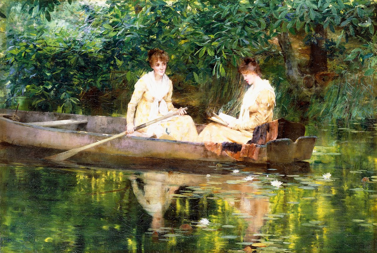 Mujeres en un bote de remos de Francis Coates Jones