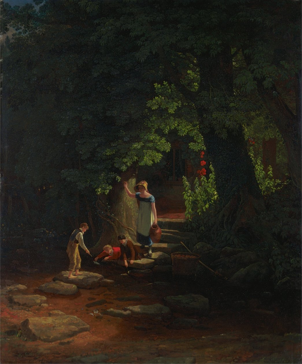 Niños junto a un arroyo de Francis Danby
