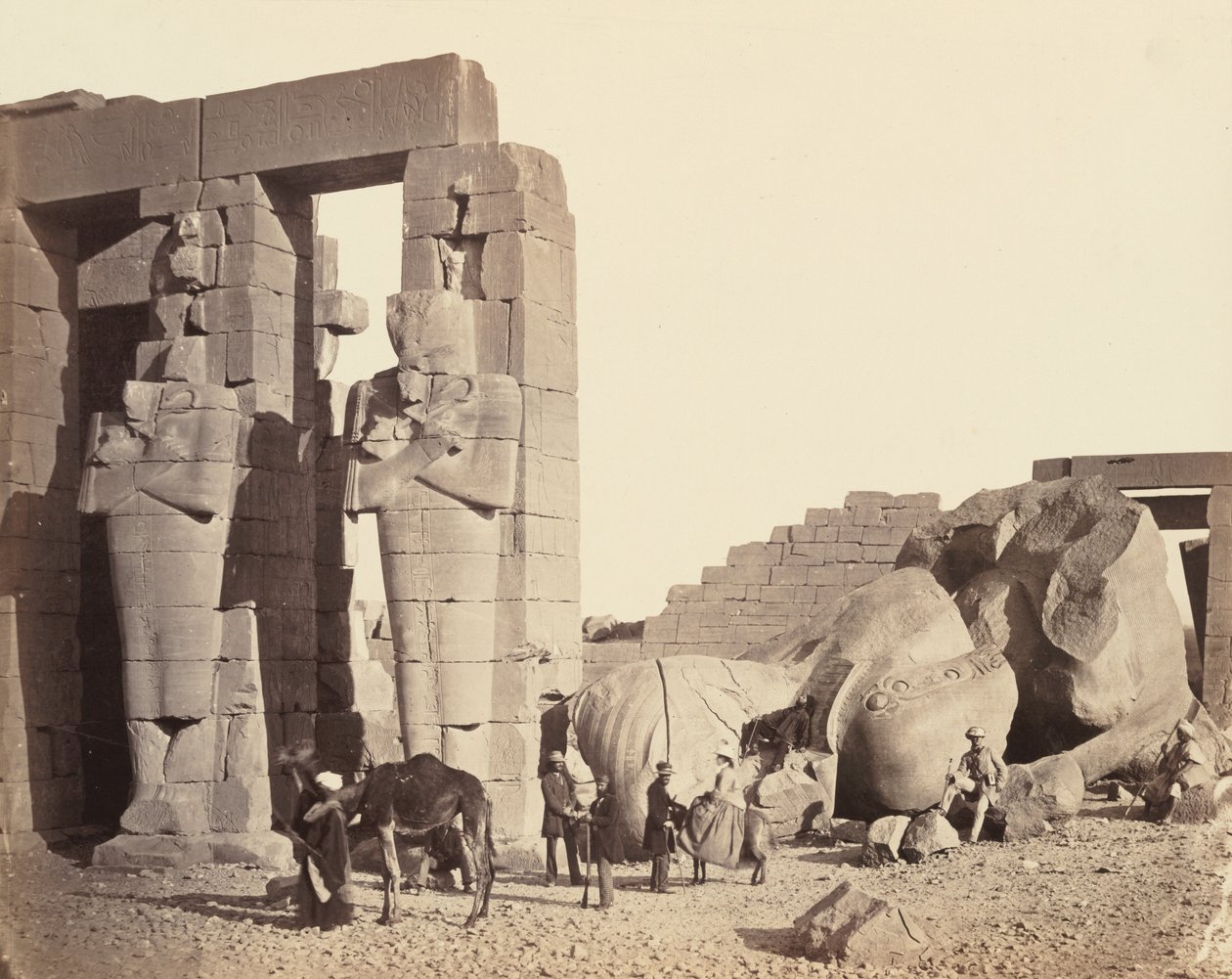El Ramasseum de El-Kurneh, Tebas, Primera Vista de Francis Frith