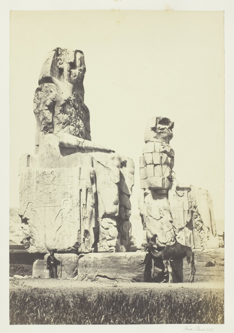 Las Estatuas de Memnón, Llanura de Tebas de Francis Frith