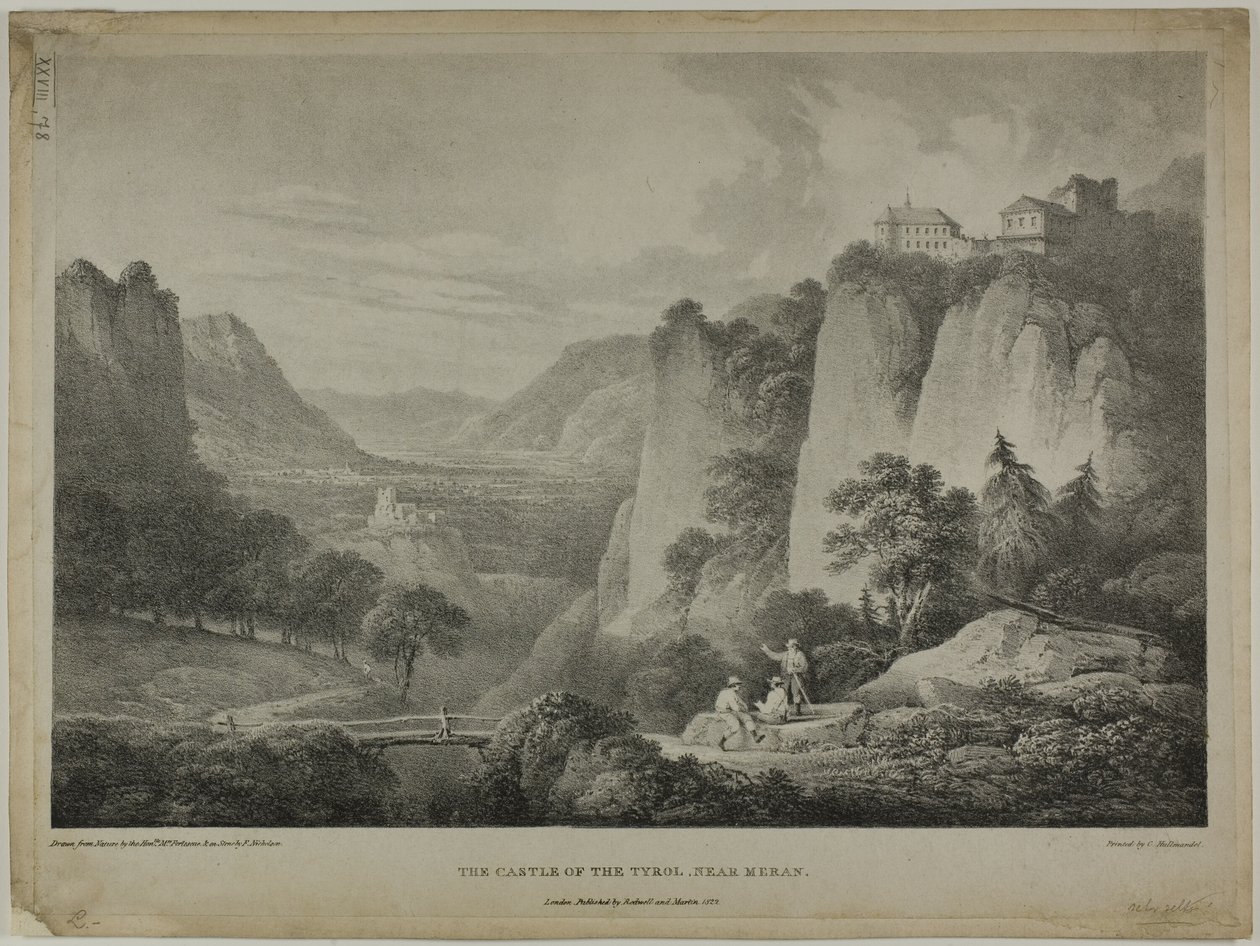 El castillo del Tirol, cerca de Merano de Francis Nicholson