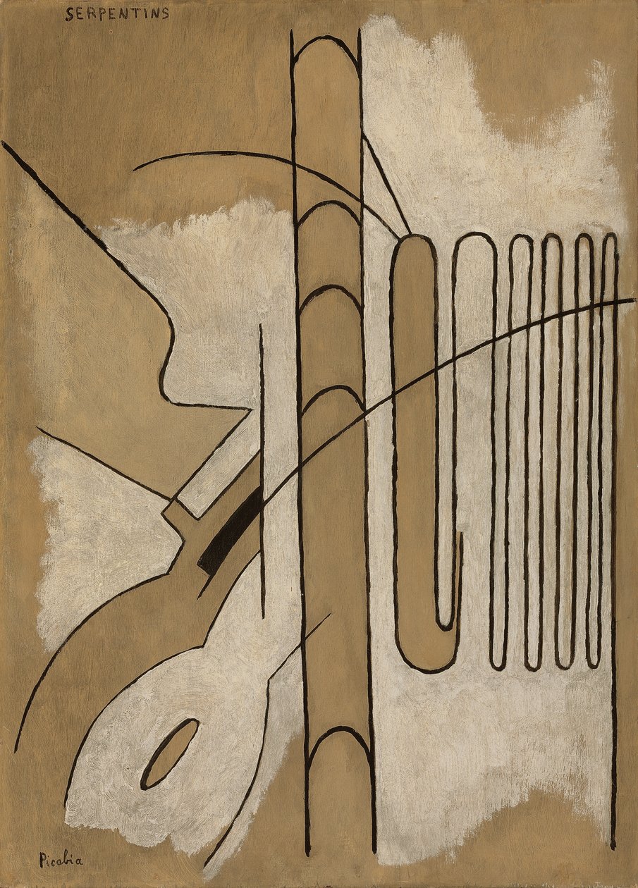 Serpentinas, c. 1922 (óleo sobre tabla) de Francis Picabia