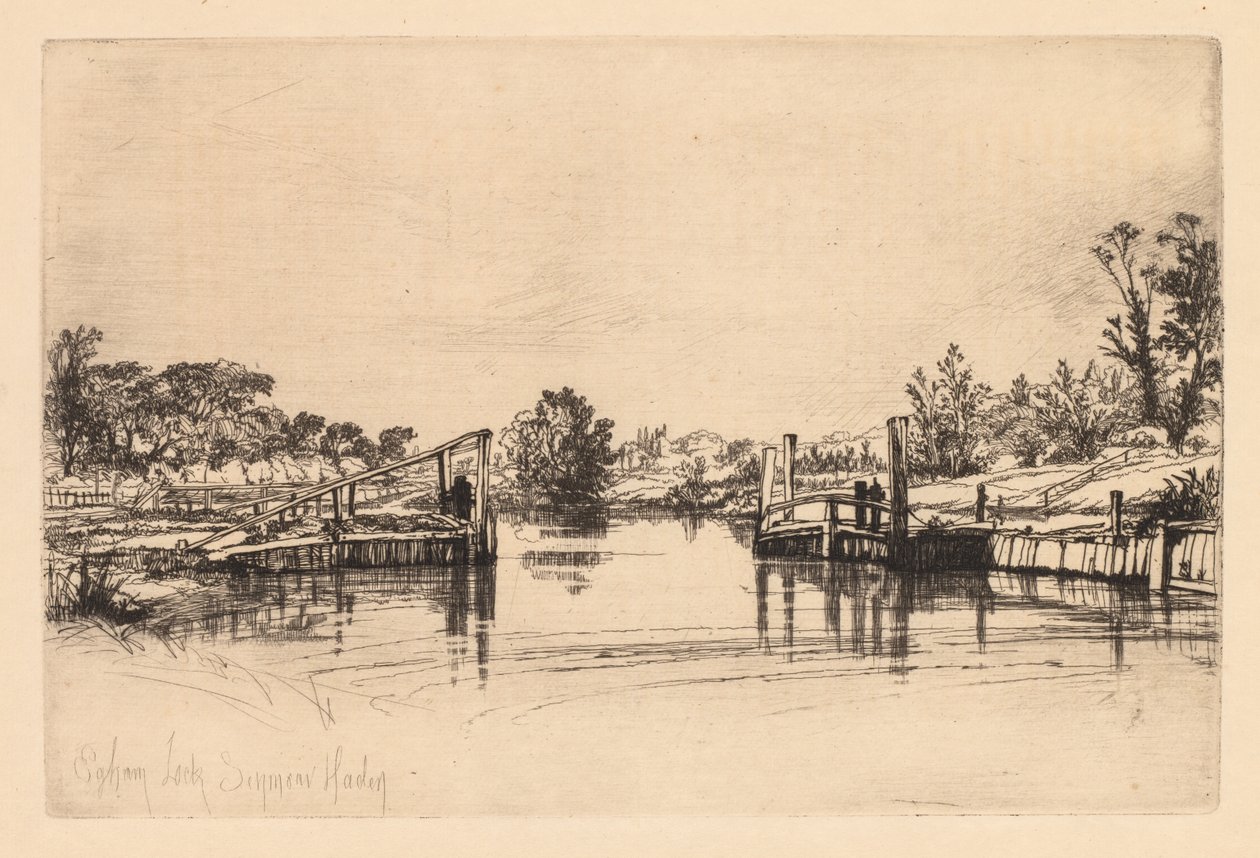 Egham Lock de Francis Seymour Haden