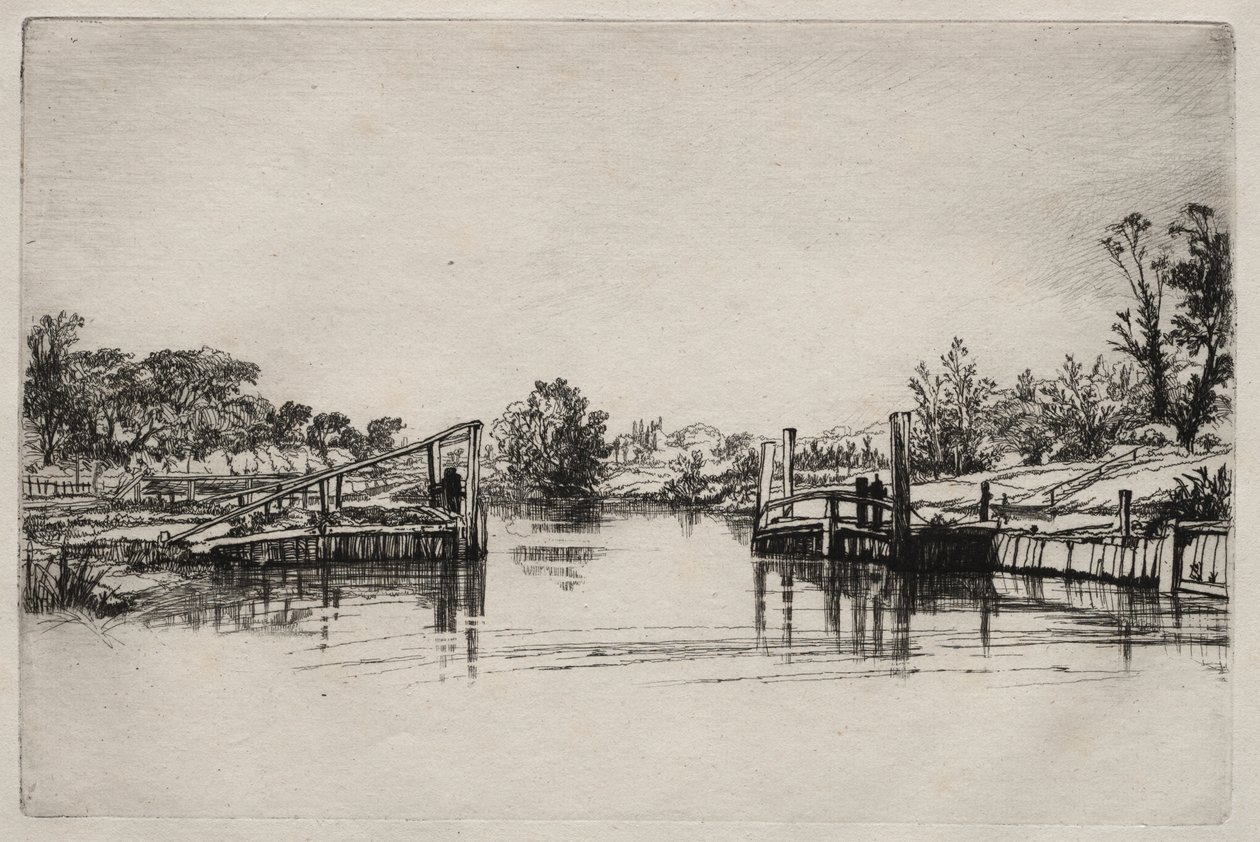 Egham Lock de Francis Seymour Haden