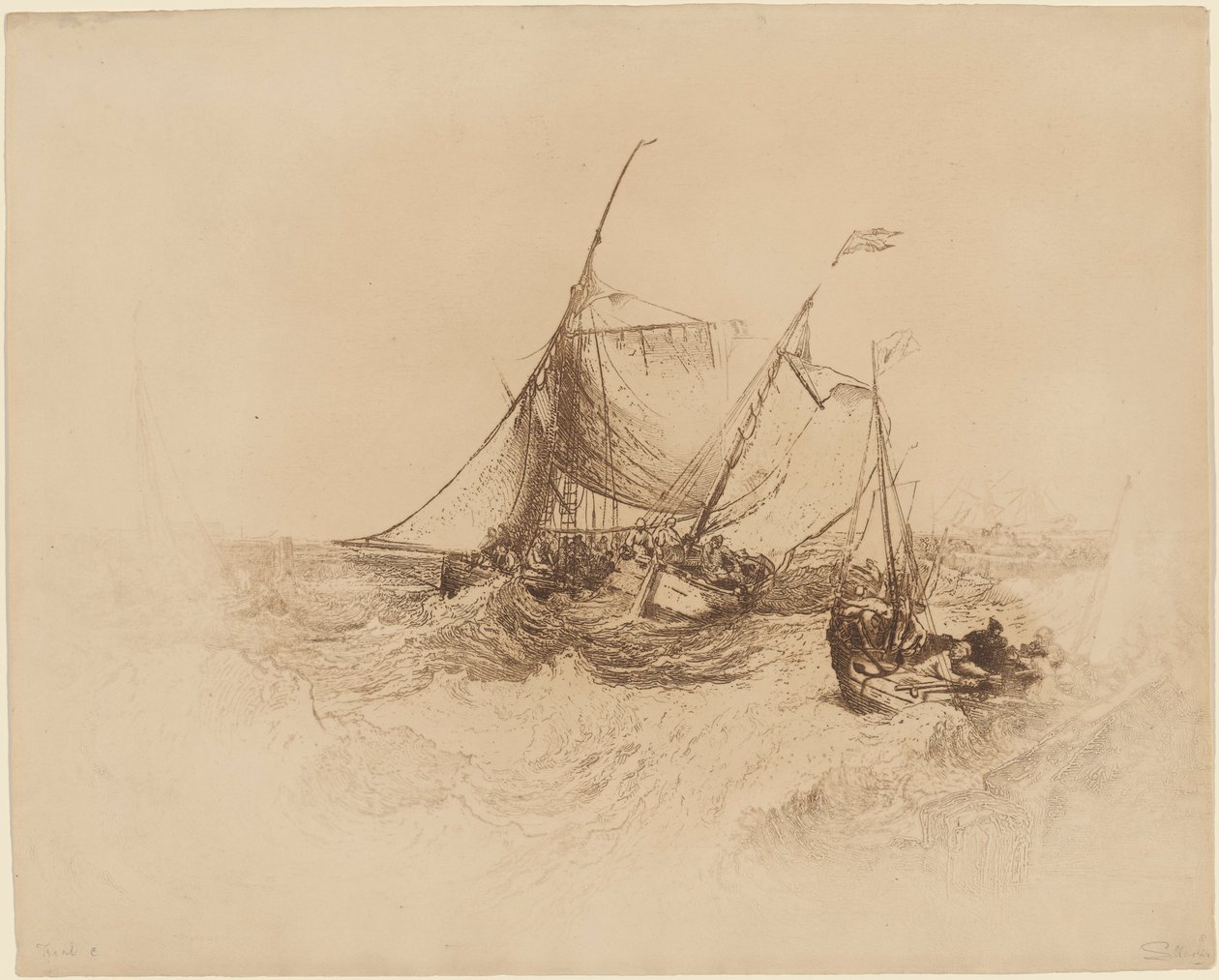 Muelle de Calais de Francis Seymour Haden after Joseph Mallord William Turner