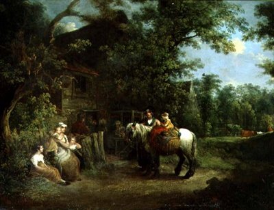 Gente del campo fuera de una taberna rústica de Francis Wheatley